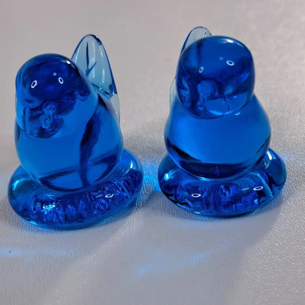 2 Leo Ward Glass Blue Bird of Happiness Signed Figurine USA - Picture 4 of 14